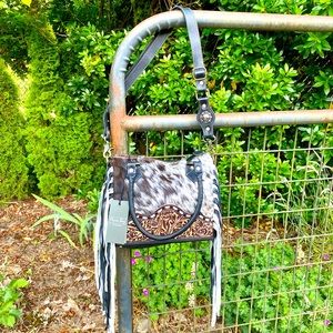 MYRA DURANGO HAND-TOOLED FRINGED CONCEALED CARRY BAG